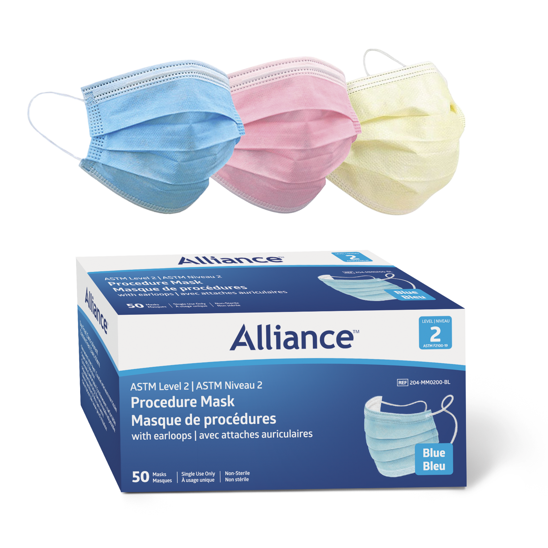 Image MASQUE PROCÉDURE AURICULAIRE MEDLINE-MÉDI-SÉLECT BLEU N2